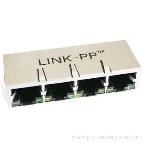 Right Angle Multi-port RJ45 Connector , PDH RJ45 Jack LPJG